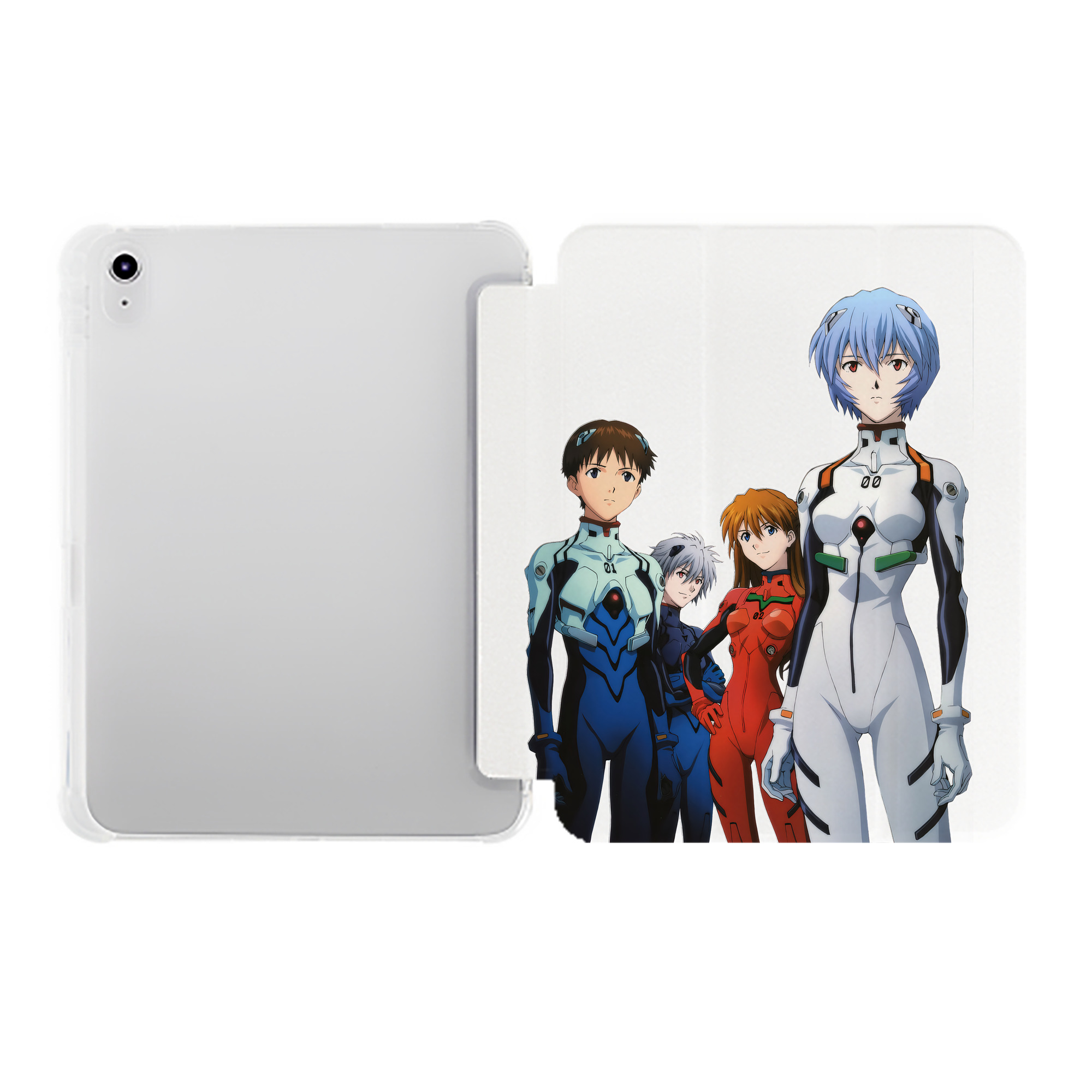 （画像用） EVA 新世紀エヴァンゲリオン IPad ケース ペン収納付き 三つ折りスタンド PUレザー×シリコン 対応機種9.5/10.5/10.9インチ